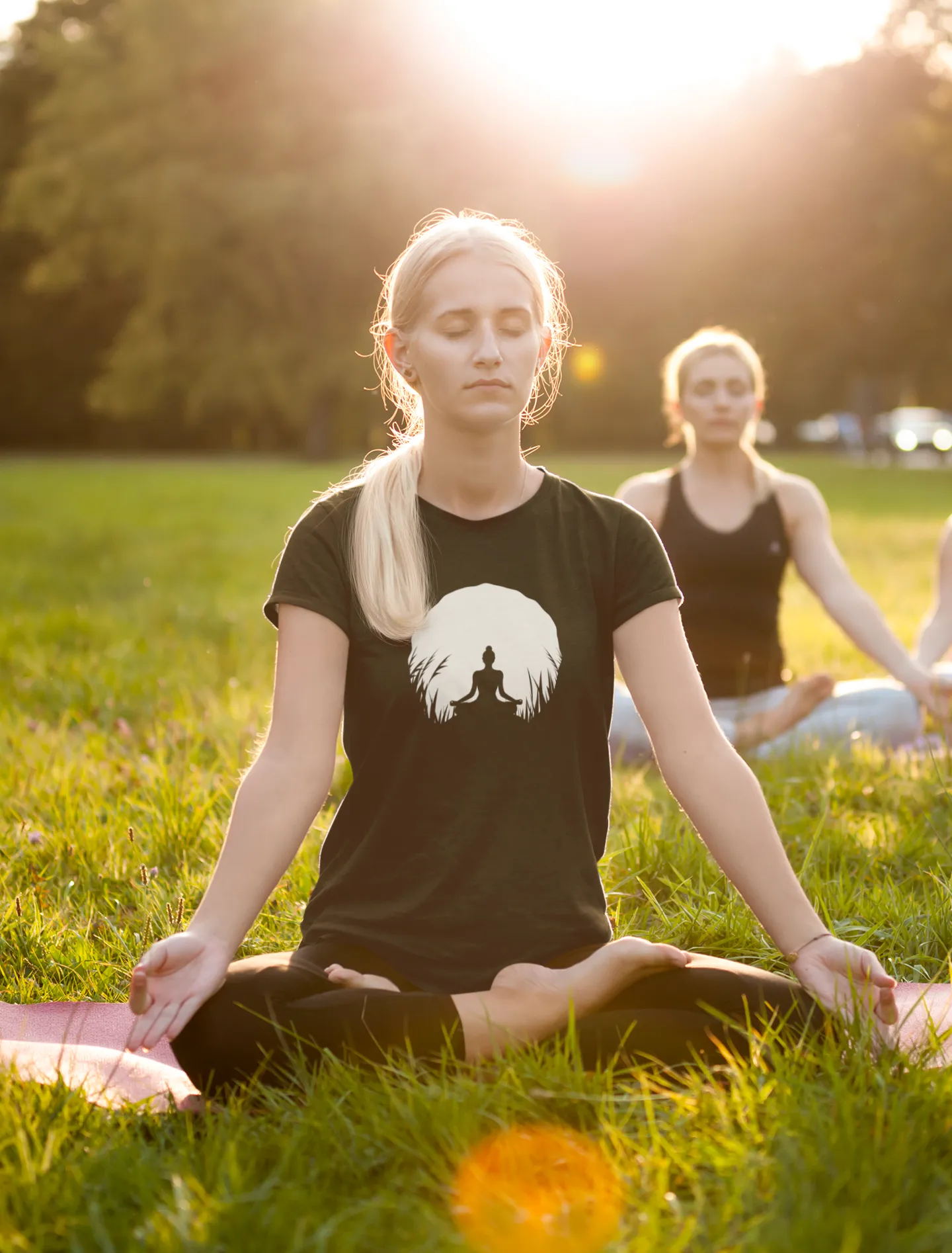 Naiste t-särk tshirt must Jooga yoga blacksunset eesti disain (2)_1_1