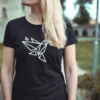 Naiste T-särk koolibri origami tshirt blacksunset eesti disain-1-2_1