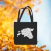 Eesti kaart helkurkott riidest kott kangast kott Estonia map Tote Bag Organic blacksunset (4)