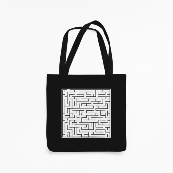 Maze tote bag Blacksunset helkurkott kandekott eesti disain must riidest kott_1