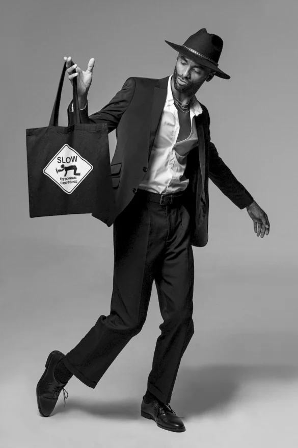 Slow Estonian Crossing, Must Tote Bag, Naljakas Kott, Huumorikas Kingiidee, Stiilne Tote Bag blacksunset (1)_12