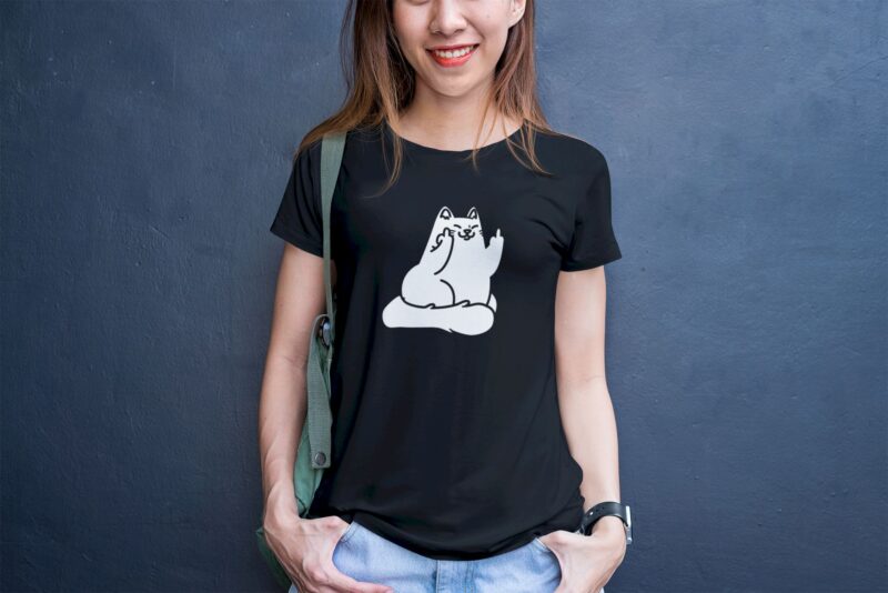 T shirt Cat Giving Black Fill 1 1