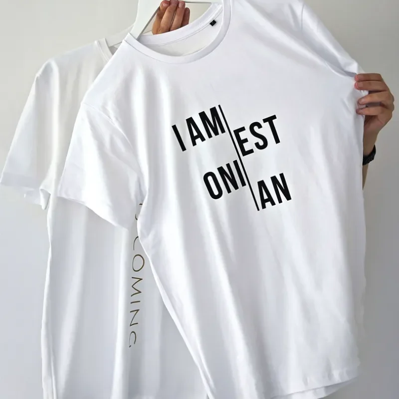 Valge unisex t-särk musta tekstiga 'I AM ESTONIAN' disainiga Blacksunset (2)_result