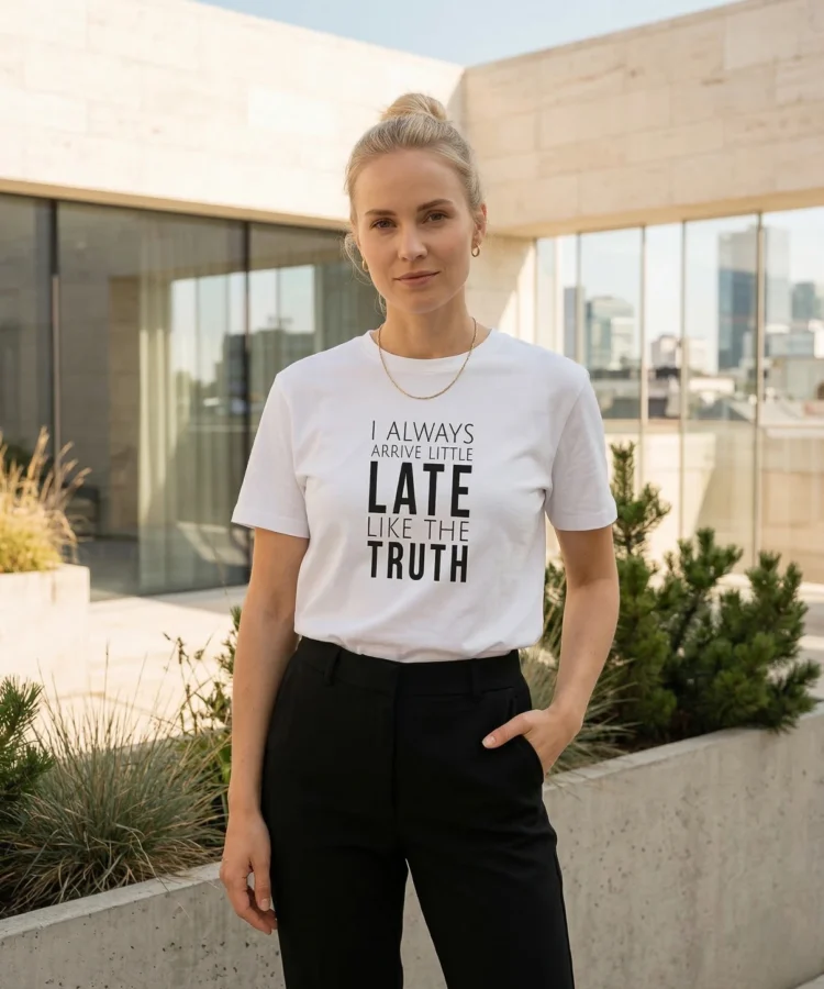I Always Arrive Little Late Like The Truth unisex T-särk