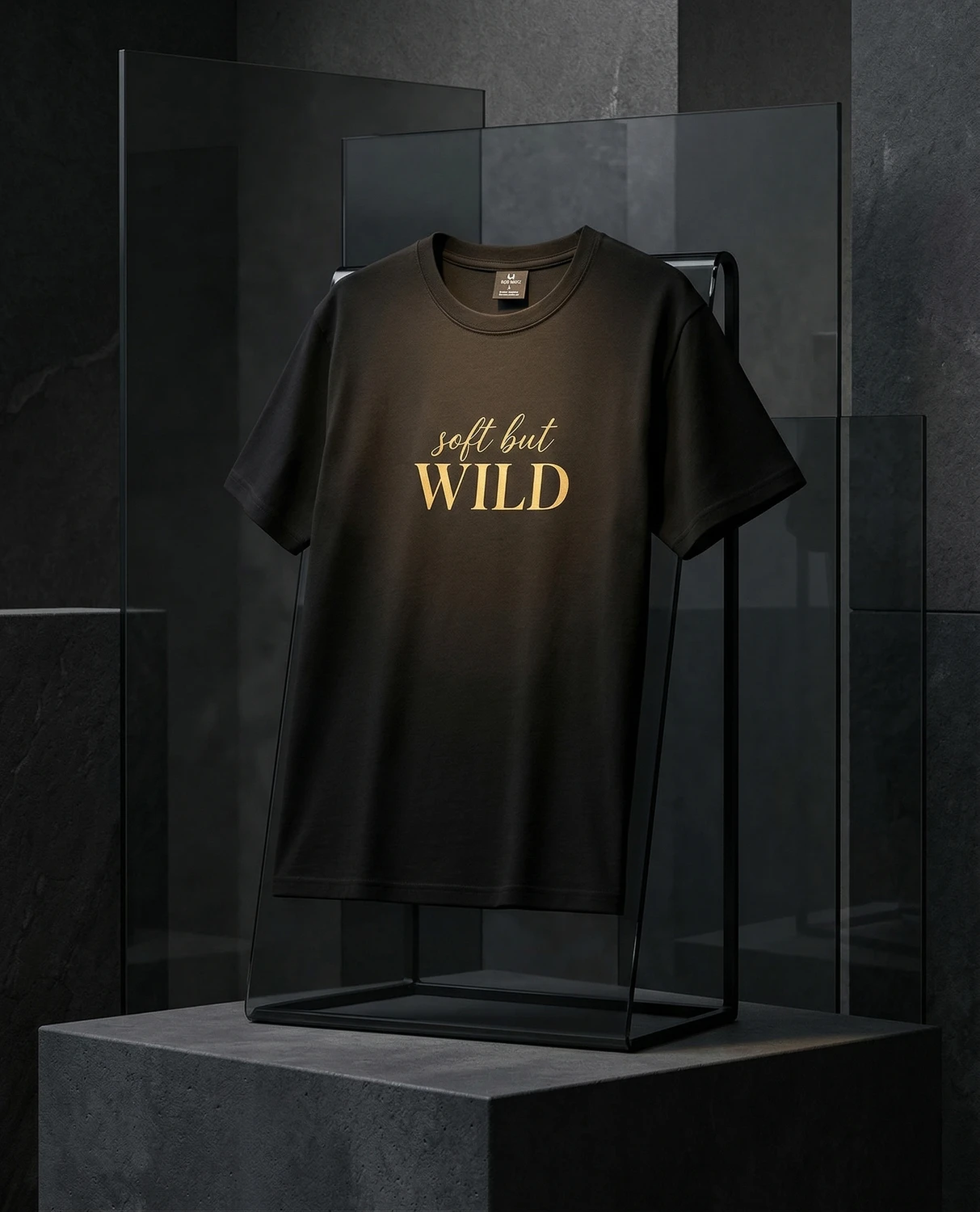 Soft But Wild unisex T-särk kuldse kirjaga, vaade 6