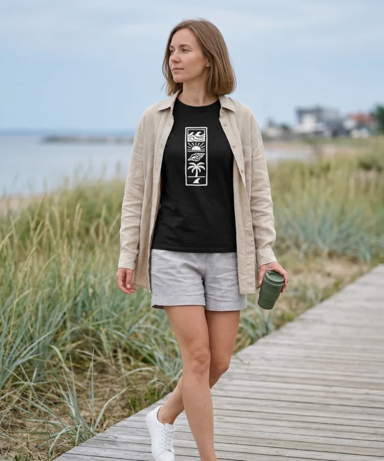 Beach Totem – unisex T-särk t-särk must modelivaade