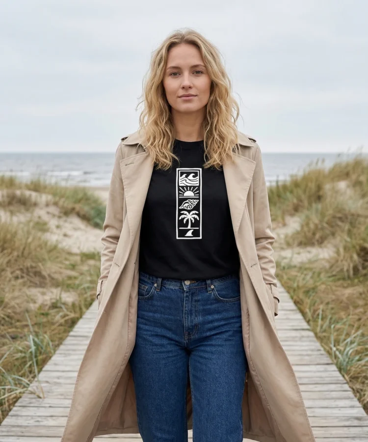 Beach Totem – unisex T-särk t-särk must modelivaade