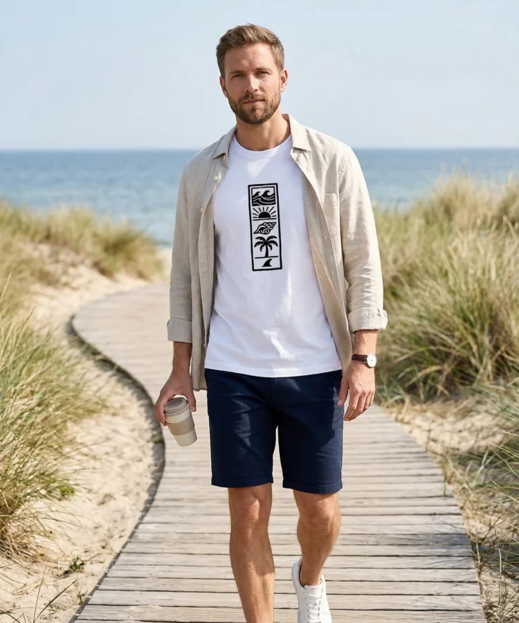 Beach Totem – unisex T-särk t-särk valge modelivaade