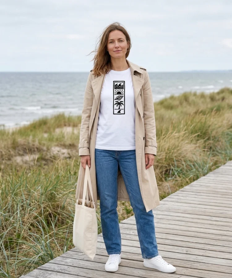 Beach Totem – unisex T-särk t-särk valge modelivaade