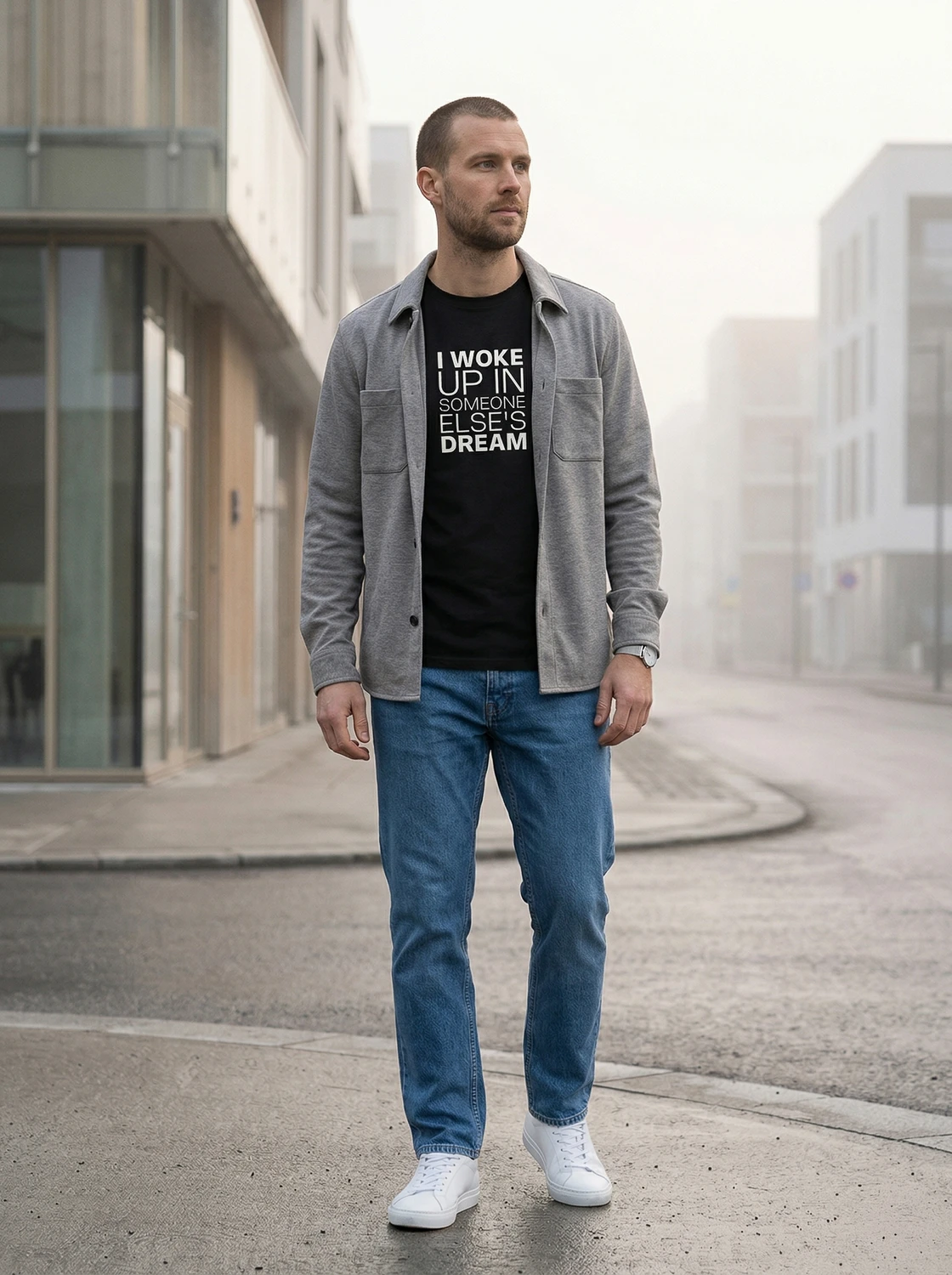 I Woke Up In Someone Else's Dream – unisex T-särk t-särk must modelivaade