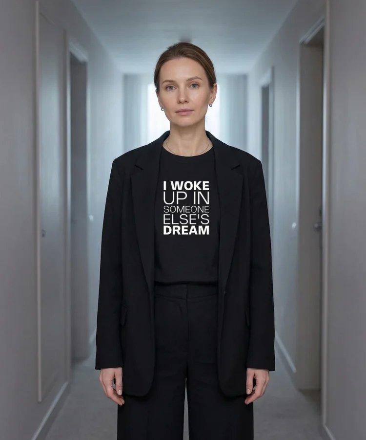 I Woke Up In Someone Else's Dream – unisex T-särk t-särk must modelivaade