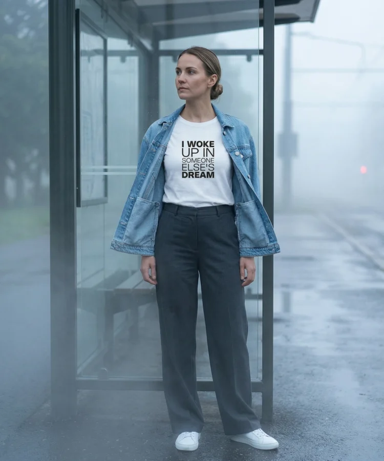 I Woke Up In Someone Else's Dream – unisex T-särk t-särk valge modelivaade