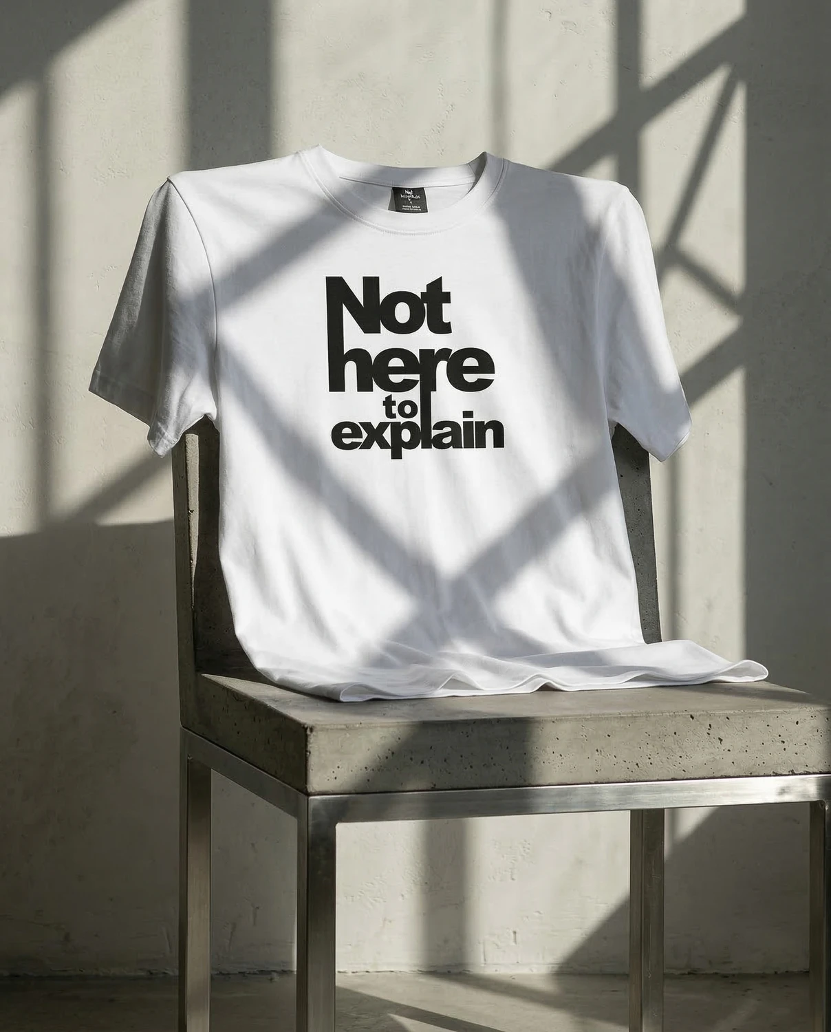 Not Here To Explain – särk, mis lõpetab õigustamise