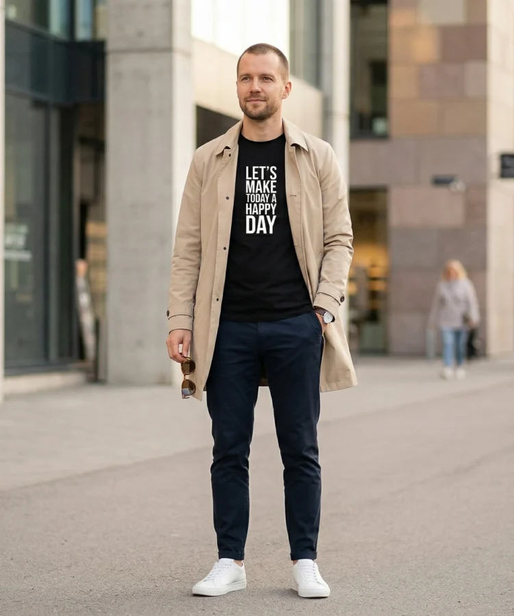 Let's Make Today A Happy Day – unisex T-särk t-särk must modelivaade