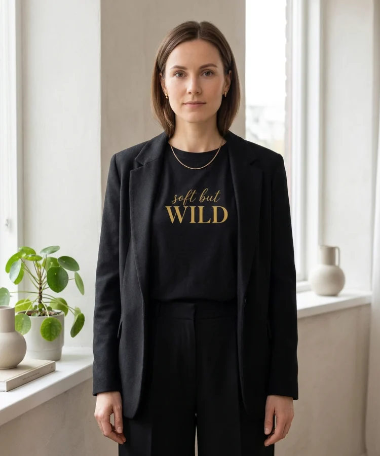 Soft But Wild – unisex T-särk t-särk must modelivaade
