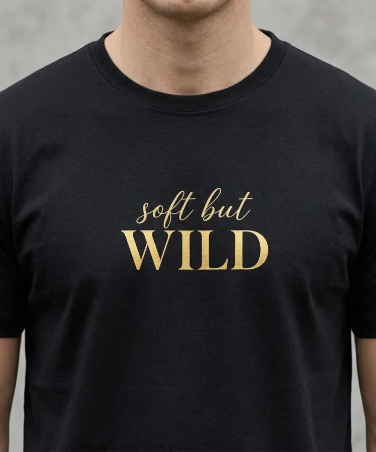 Soft But Wild – unisex T-särk t-särk must modelivaade