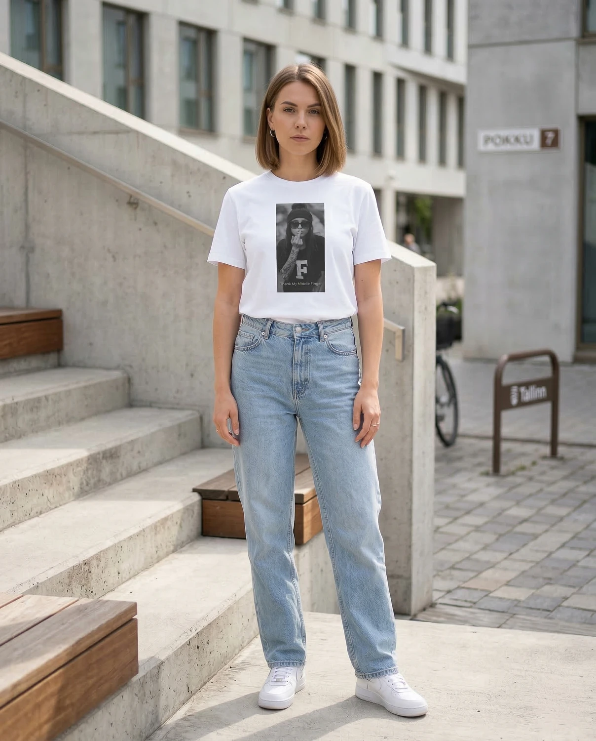 Thank my middle finger unisex T-särk - Image 4