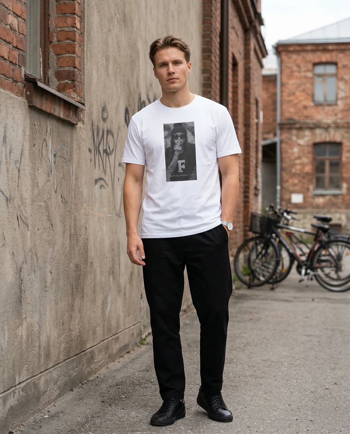 Thank my middle finger unisex T-särk - Image 3