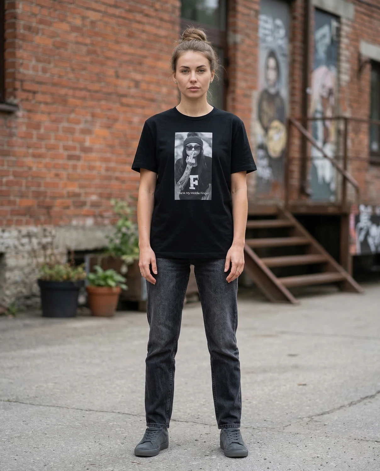 Thank my middle finger unisex T-särk - Image 2