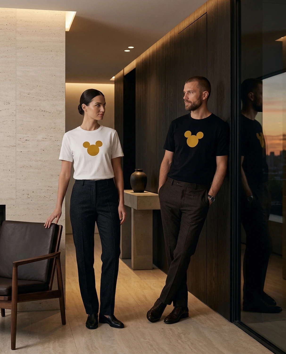 Mommi or something T-shirt in white and black variant on joint models