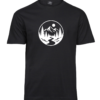 Mountain River Circle T-shirt with a circular landscape of mountains, fir trees and a winding river
