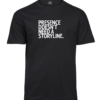 Presence Doesn’t Need a Storyline T-shirt with compact block lettering on the chest