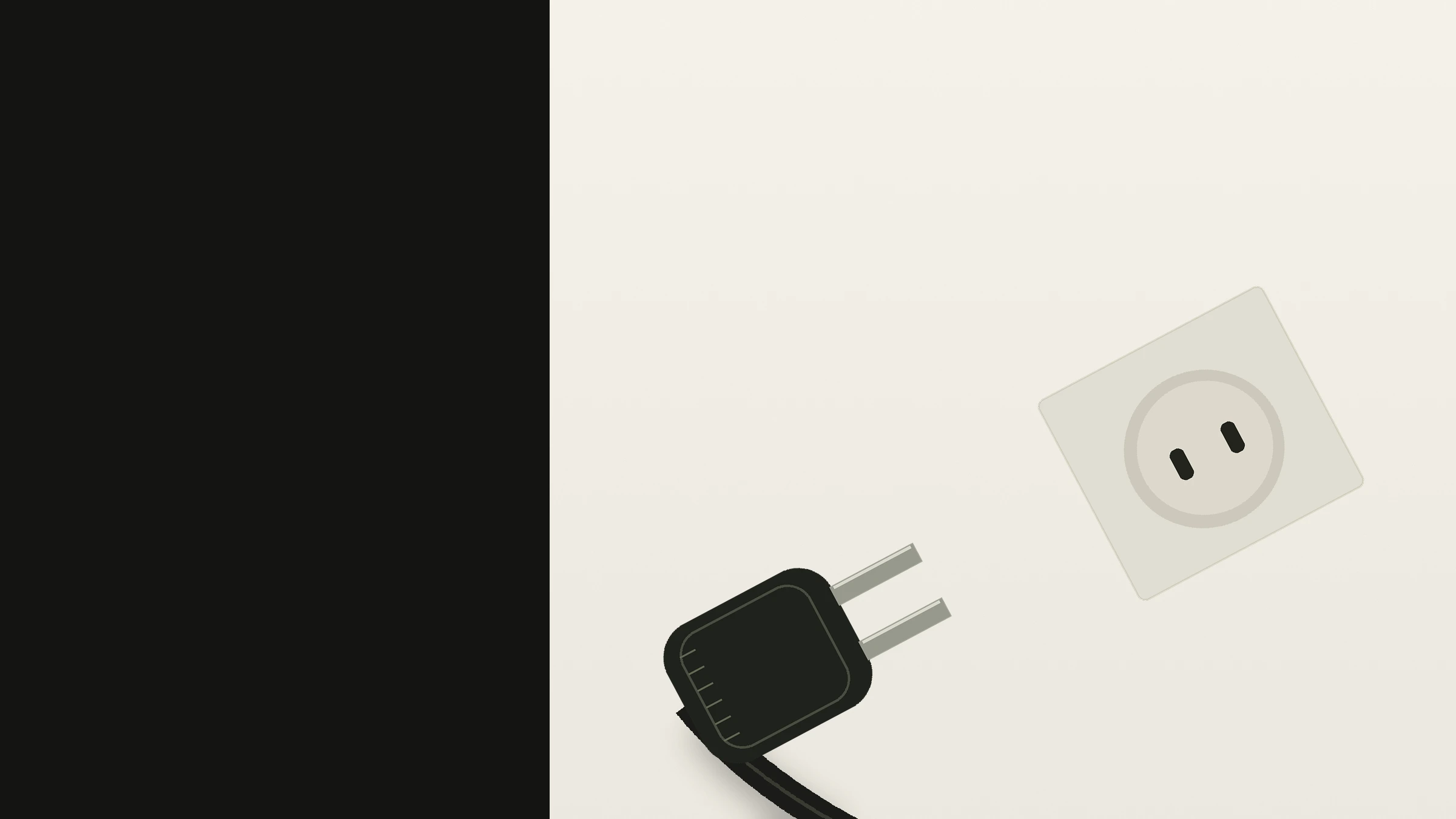 Illustration of a plug waiting to be connected to a socket