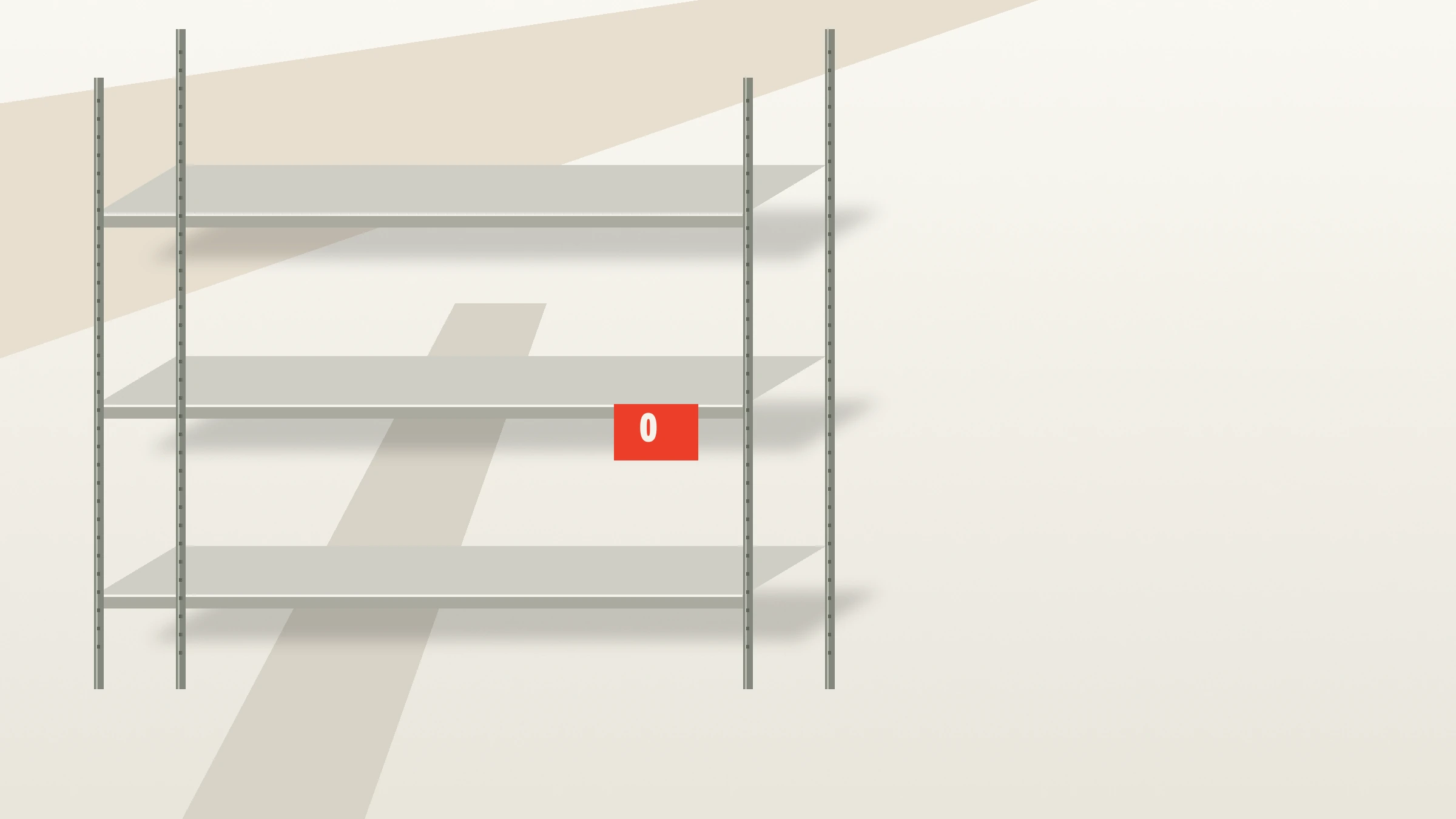Illustration of an empty stock shelf