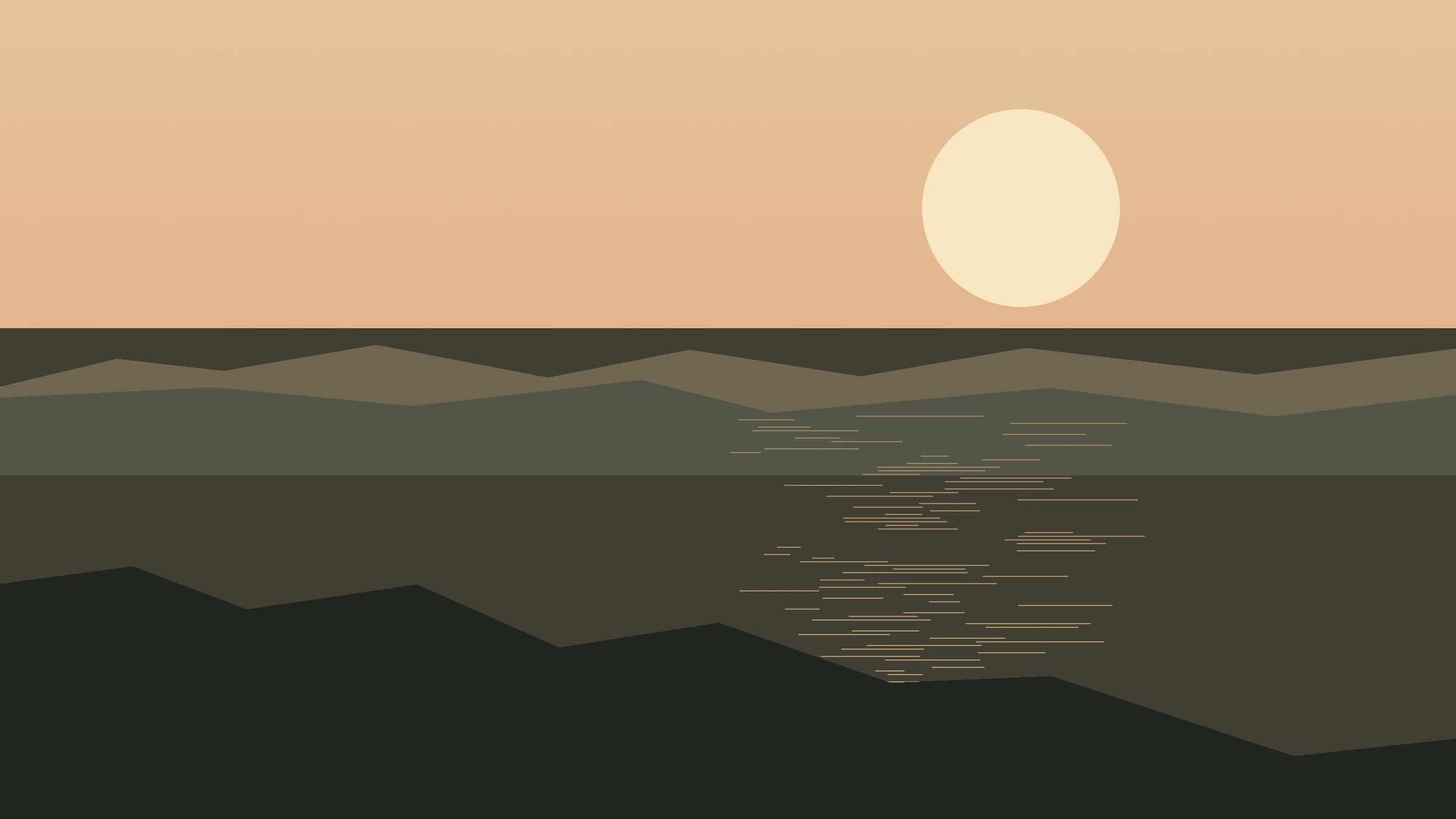 Illustration of the sea and sun