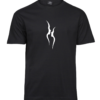 Unisex black Kahekõne T-shirt with two facing profiles on the chest, front view.