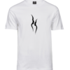 Unisex white Kahekõne T-shirt with two facing profiles on the chest, front view.