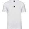 Unisex white Kapibaara T-shirt with a small capybara at the centre of the chest, front view.