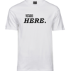 Valge Unisex T-särk musta kirjaga „Nothing to read here.”, eestvaade